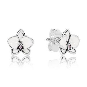 Pandora white orchard earrings